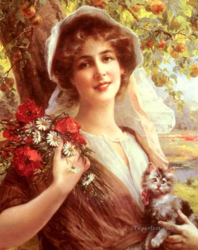 Emile Vernon Painting - Country Summer girl Emile Vernon